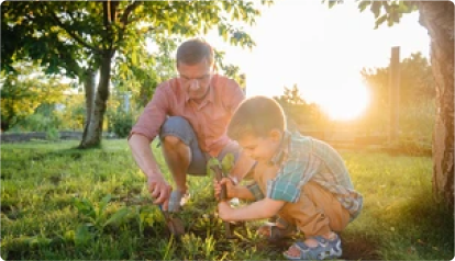 We planted vegetables with the kids on holiday